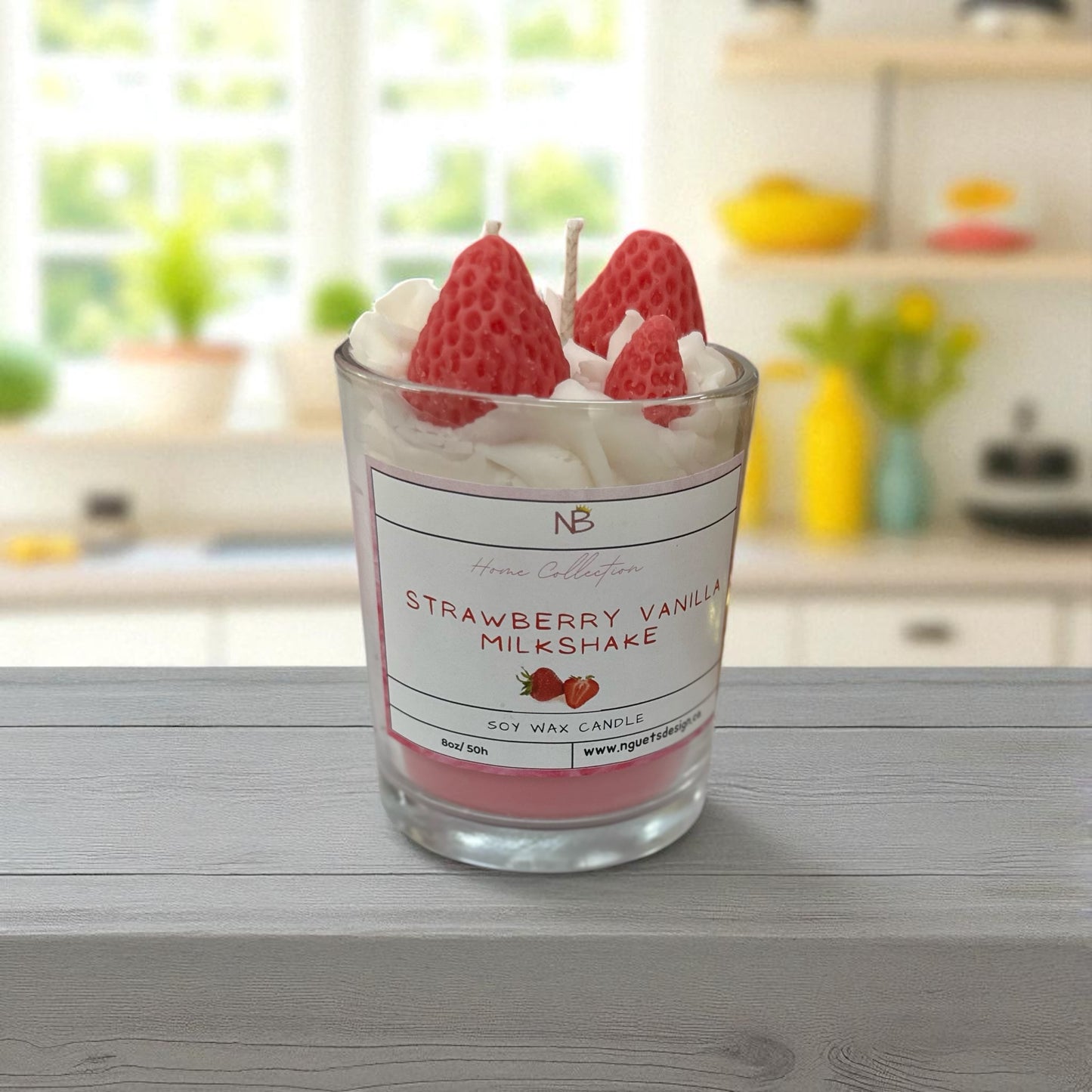 Strawberry milkshake candle
