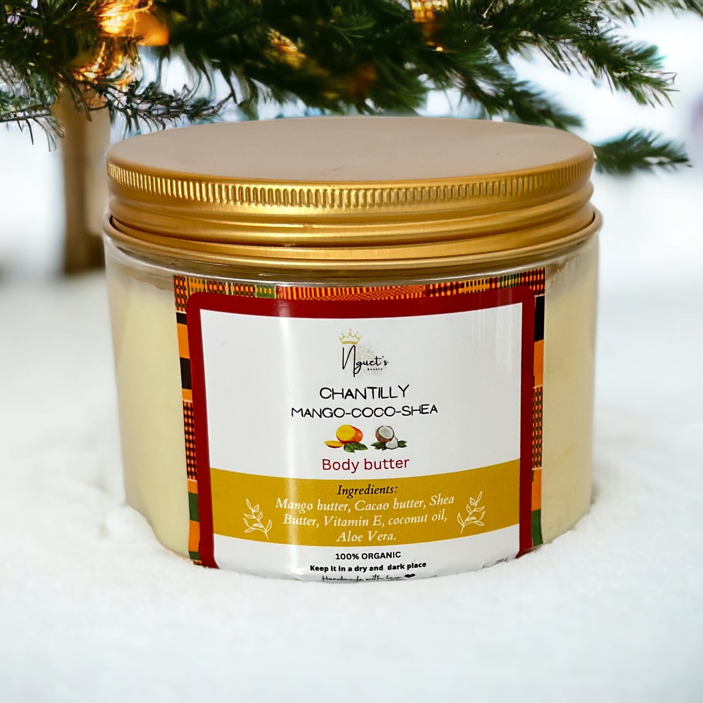 Chantilly mango coco karité pour le corps.