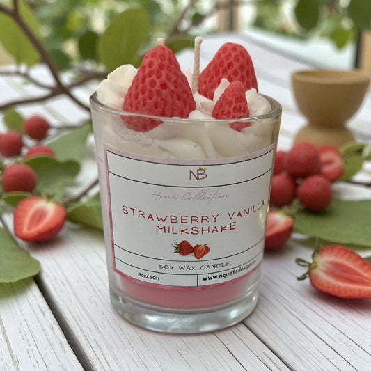 Strawberry milkshake candle